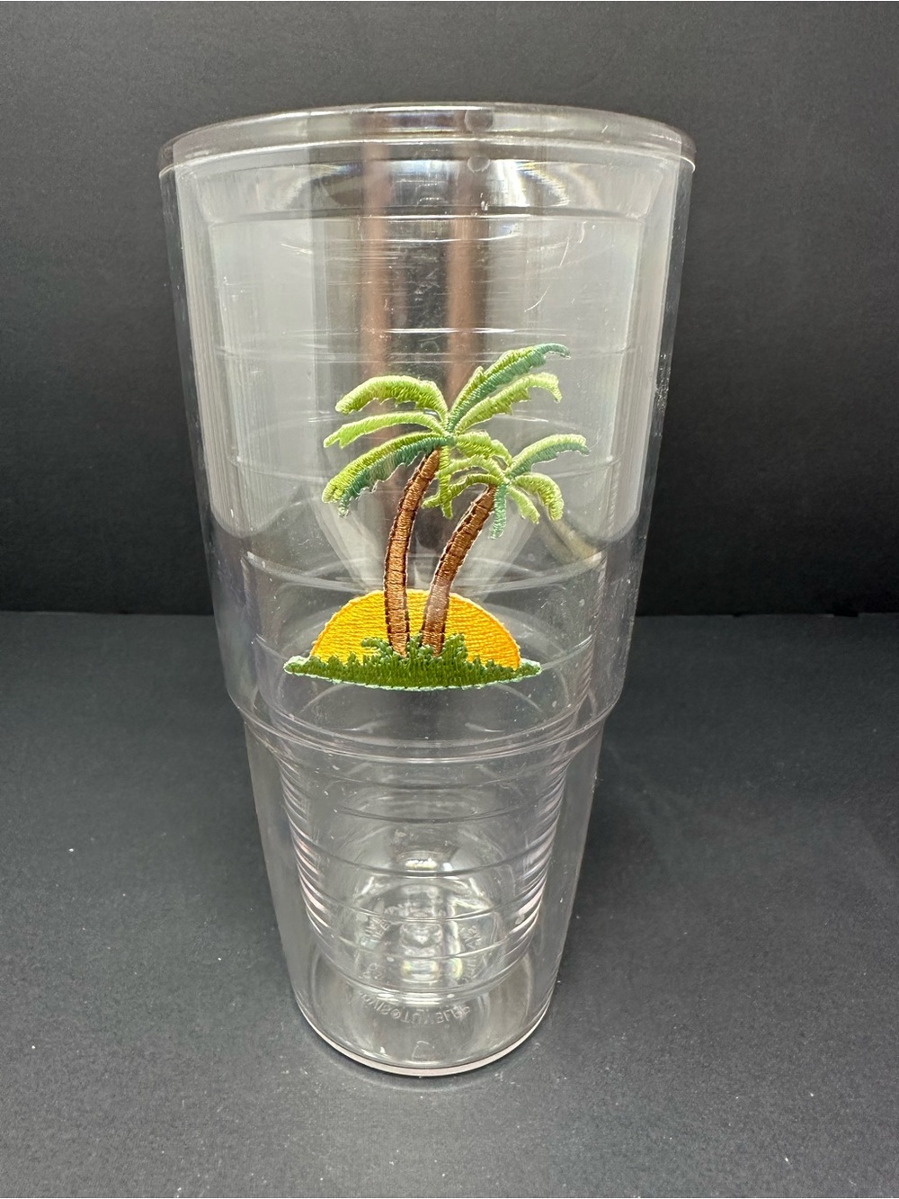 Tervis Palm Tree w/Sunset Doubled Insulated 24oz Clear Tumbler Hot Cold A1